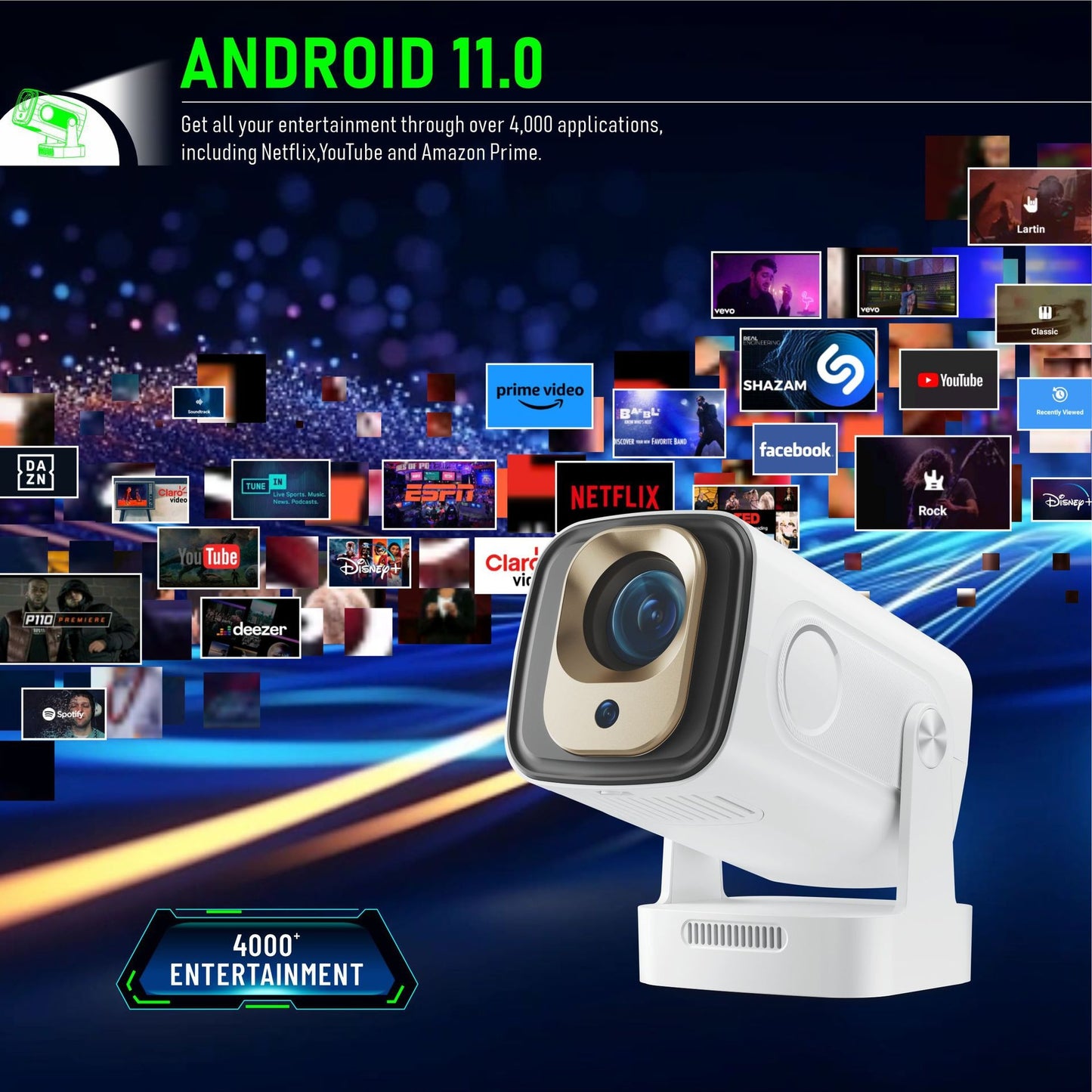 Smart Home Projector, Any Wall or Ceiling