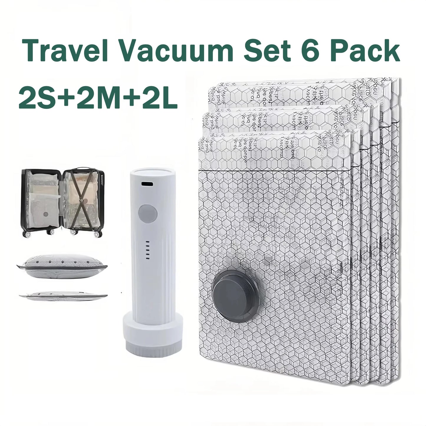 Travel Vacuum Bags With Cordless Pump