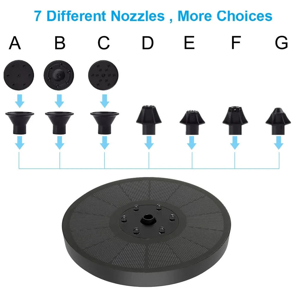 Solar Bird Bath Fountain with LED Lights