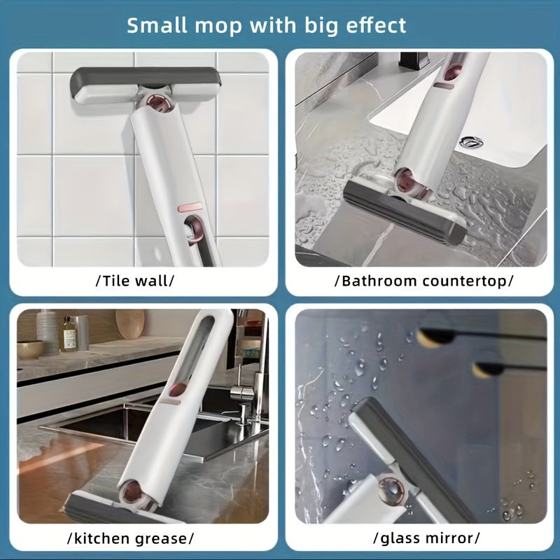 Portable Self-Squeeze Mini Mop Hands-Free Sponge Cleaner