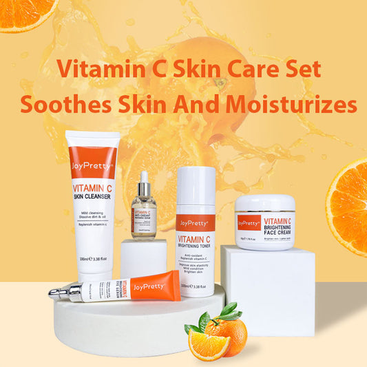 Vitamin C Cream Skin Brightening Set Hydration And Moisturizing 5-Piece Face Set