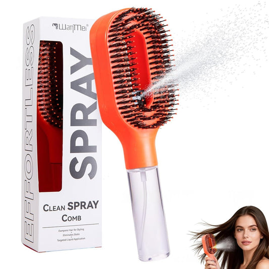 One-Click Spray Hair Brush Anti-Frizz Mist 2-in-1