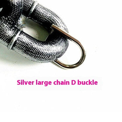 Silver large chain D buckle on a white background