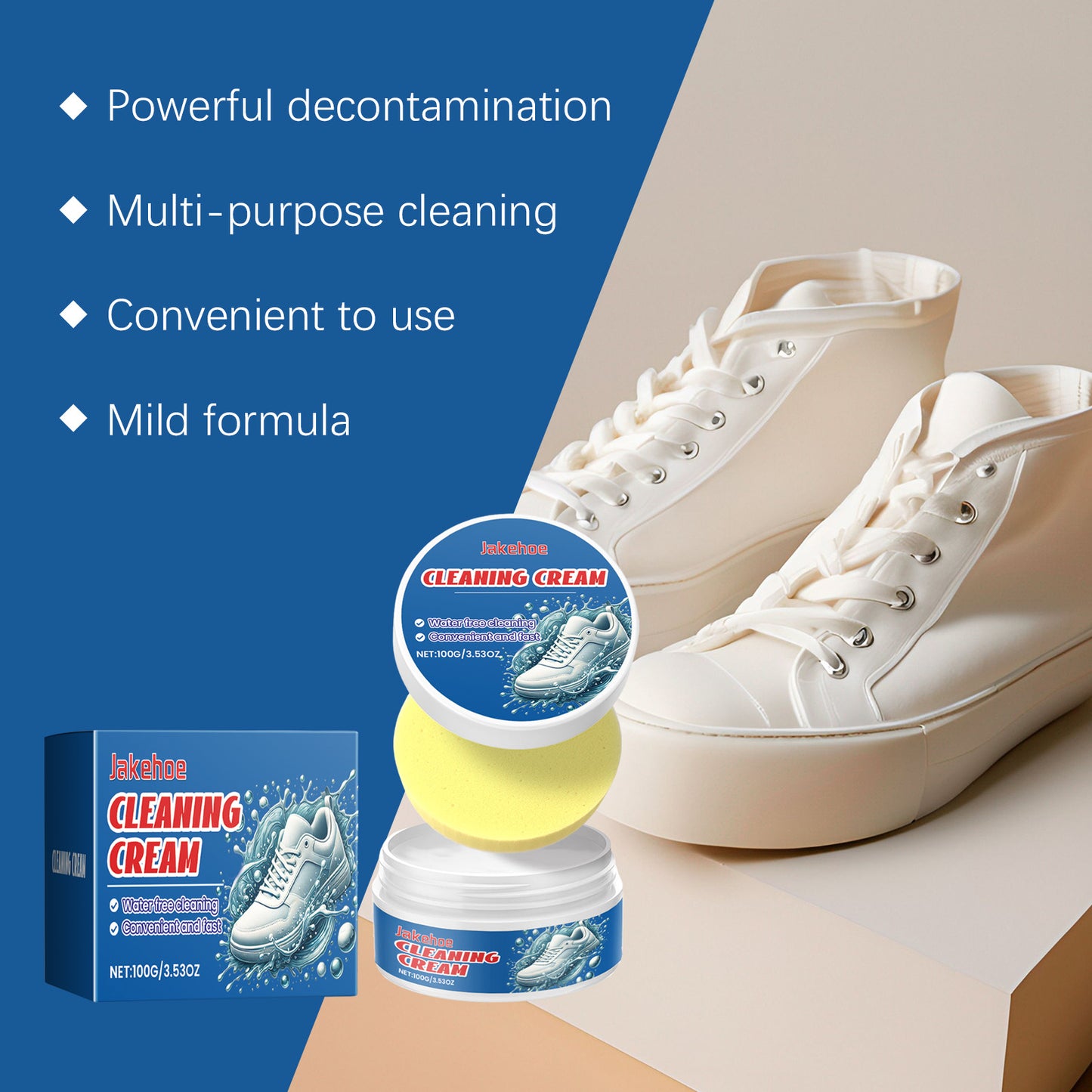 White Shoes Cleaning Cream Water-free