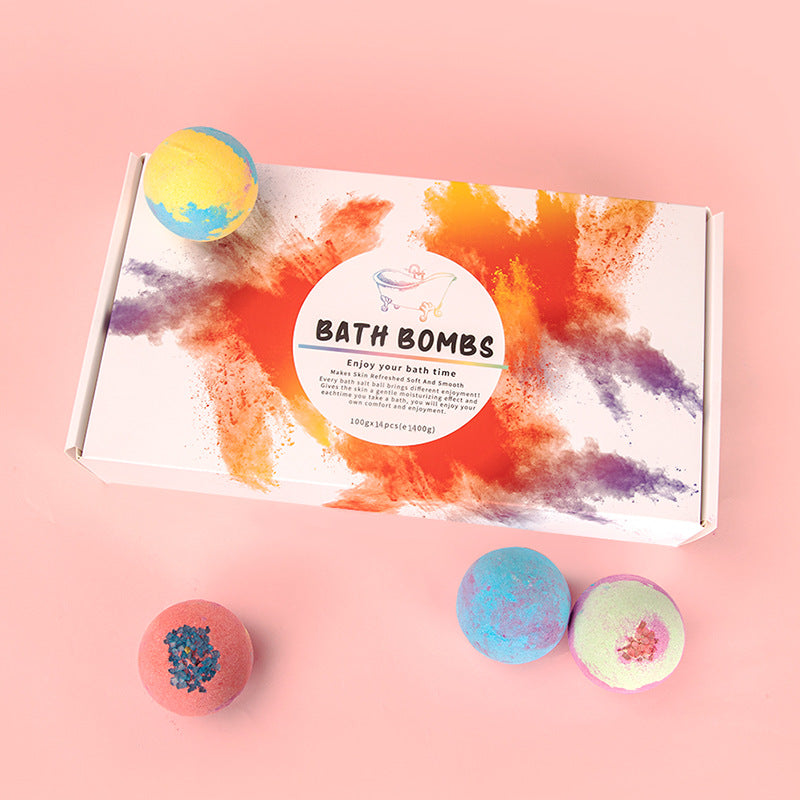 14-Piece Bath Bomb Gift Set Instantly Upgrade Your Bath Time - Net content (g/ml) 100g*14 - Shehealth