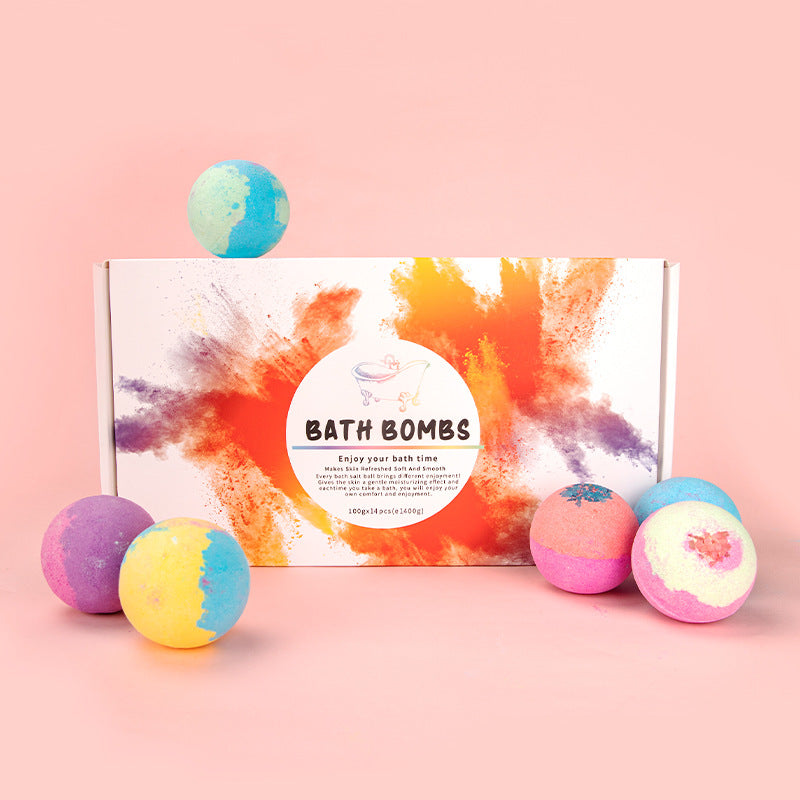 14-Piece Bath Bomb Gift Set Instantly Upgrade Your Bath Time - Net content (g/ml) 100g*14 - Shehealth