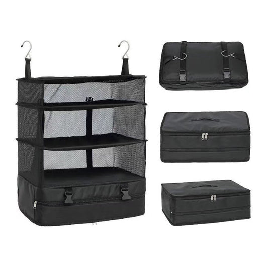 Hanging Travel Organizer 3-Shelf Portable Closet