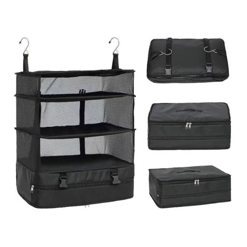 Hanging Travel Organizer 3-Shelf Portable Closet