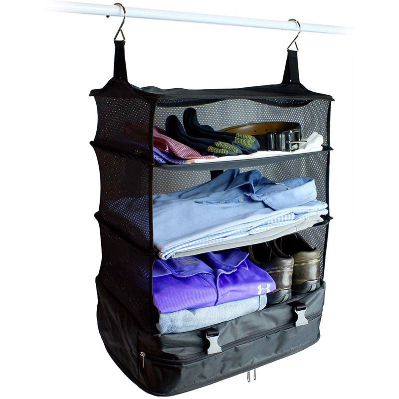 Hanging Travel Organizer 3-Shelf Portable Closet