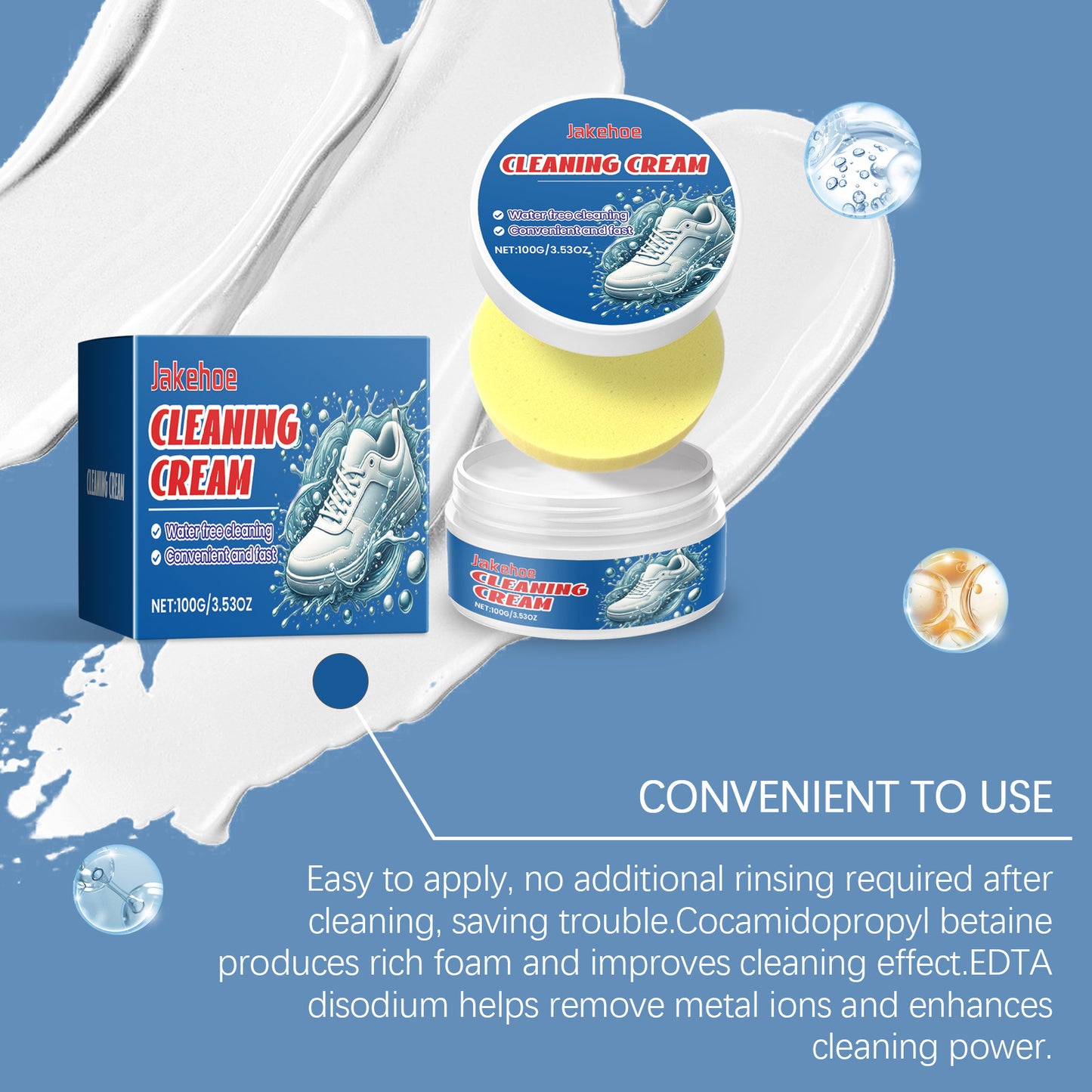 White Shoes Cleaning Cream Water-free