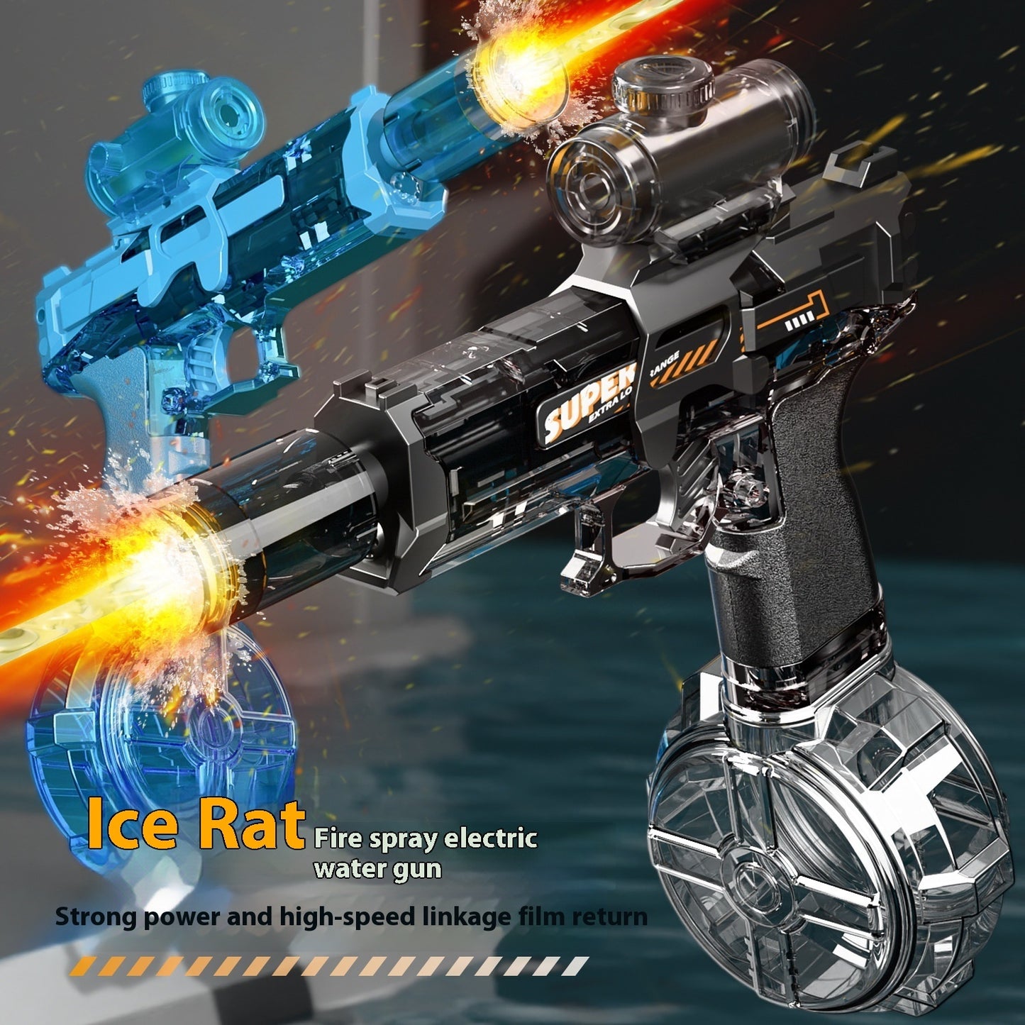 Electric Water Gun with Fire Light Effect