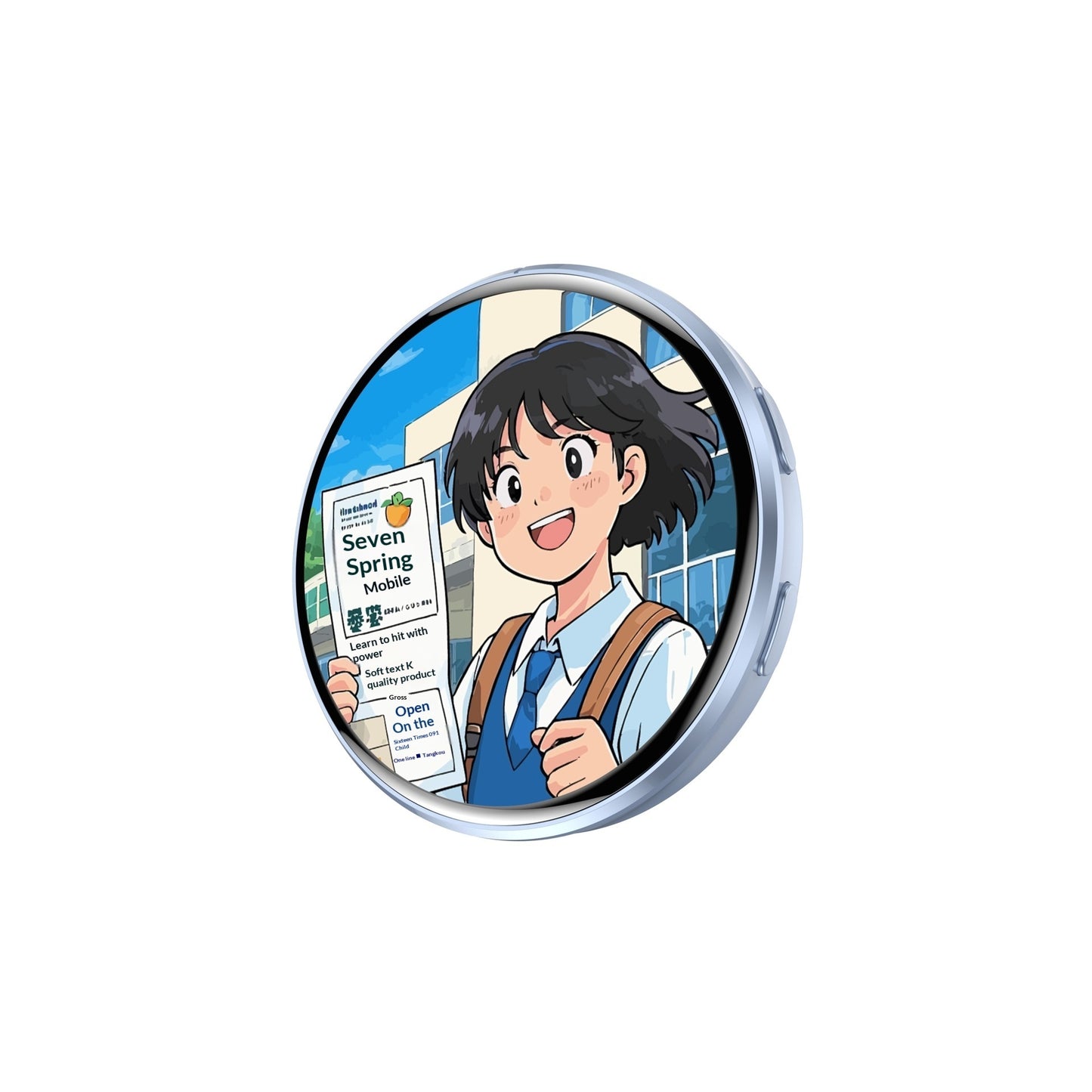 Digital Display Badge, Plays GIFs & Video - Blue - Shehealth