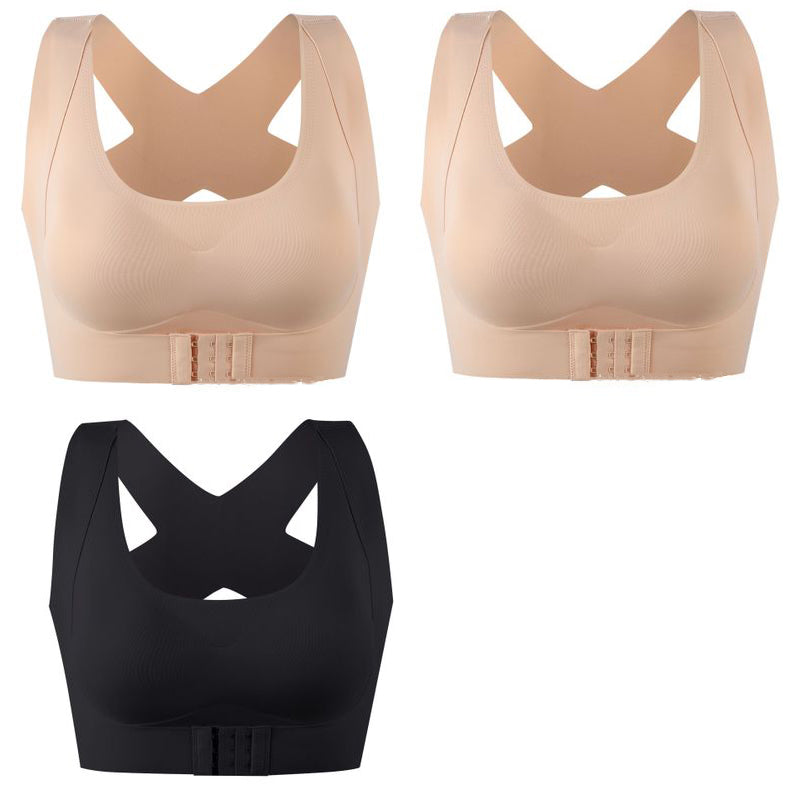 Posture Corrector Bra, Seamless Wire-Free Back Support - BUY 2 GET 1 FREE - Black + Skin tonex2 / M - Shehealth