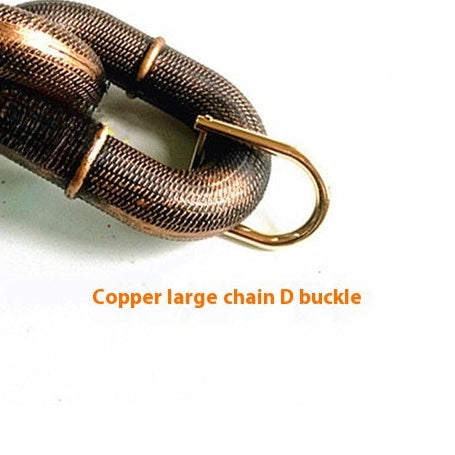 Copper large chain D buckle on a white background
