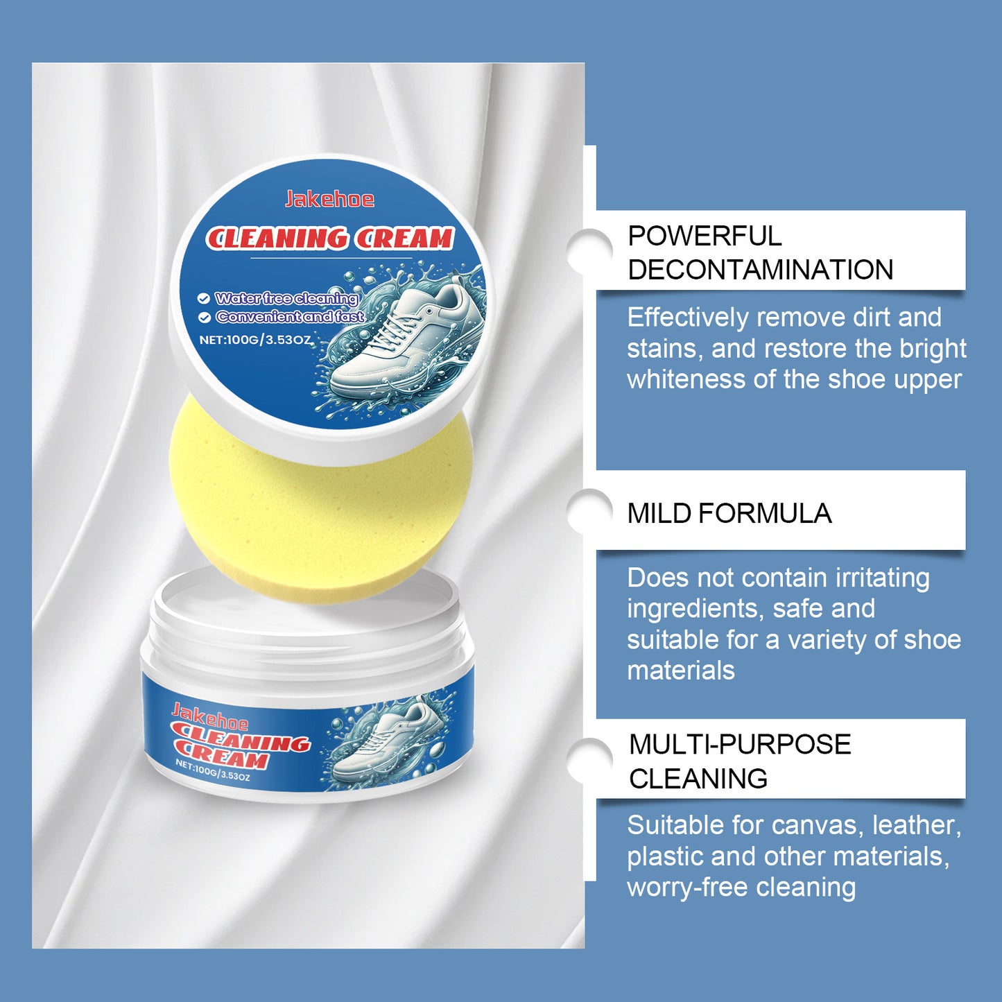 White Shoes Cleaning Cream Water-free