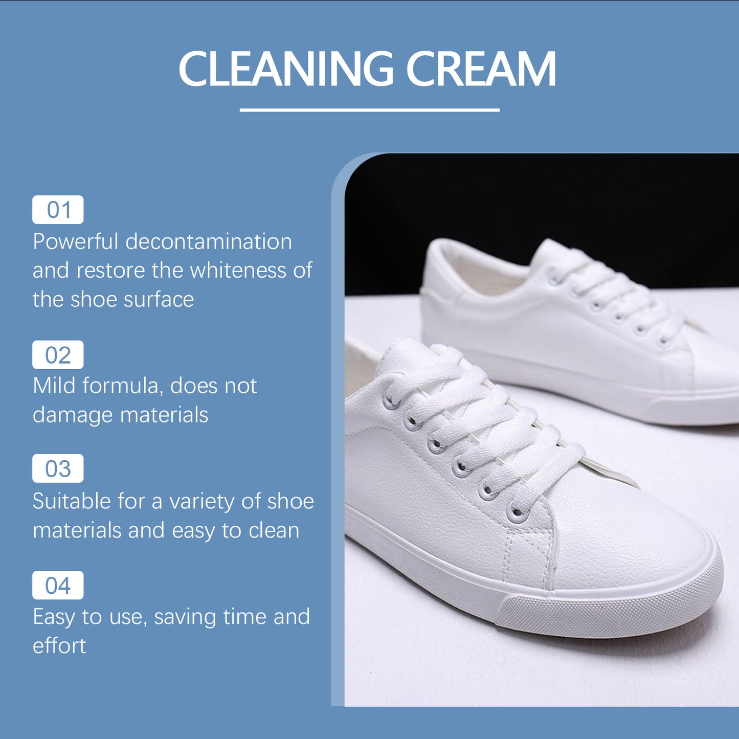 White Shoes Cleaning Cream Water-free