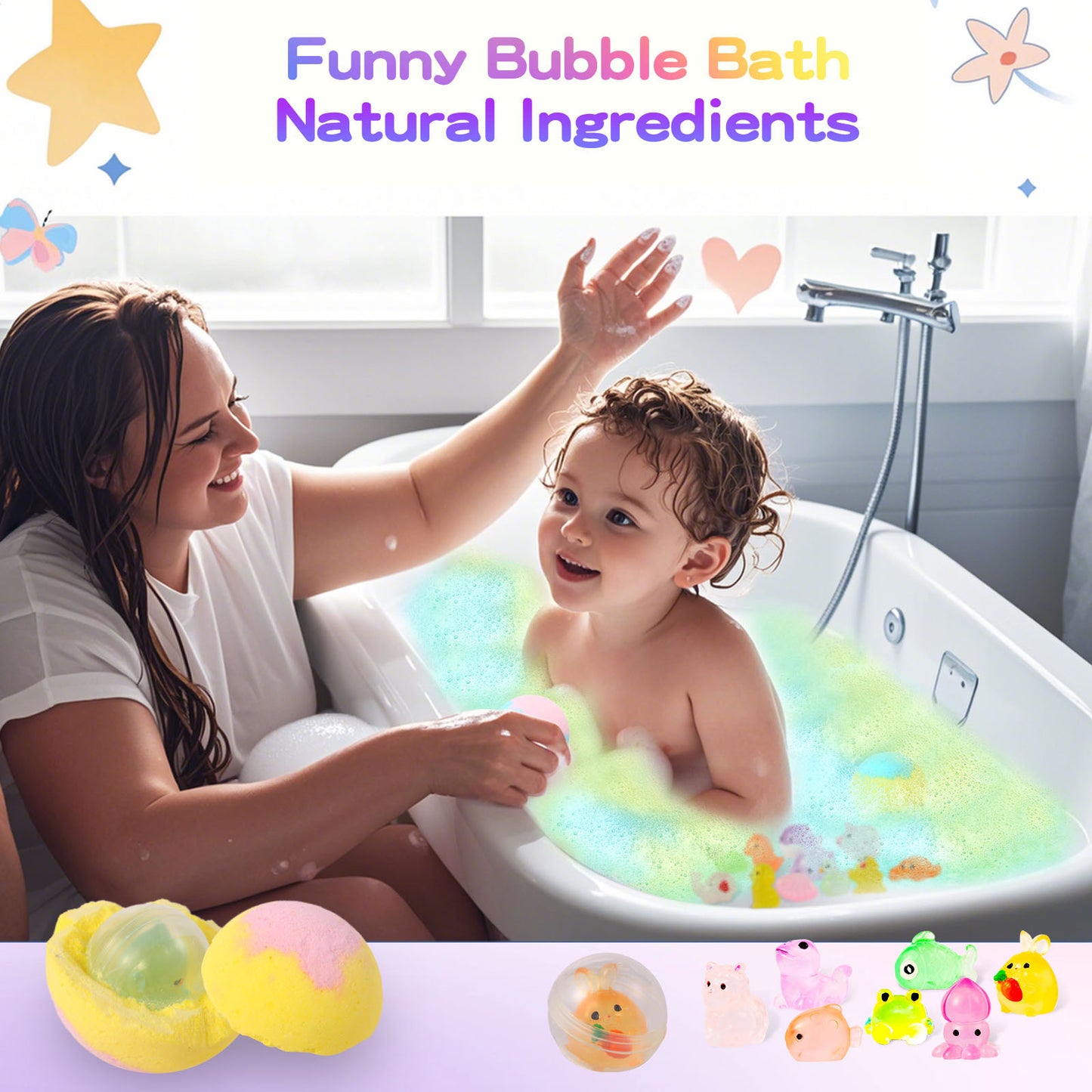 Bath Bombs for Kids with Toy Inside - 24 Pack