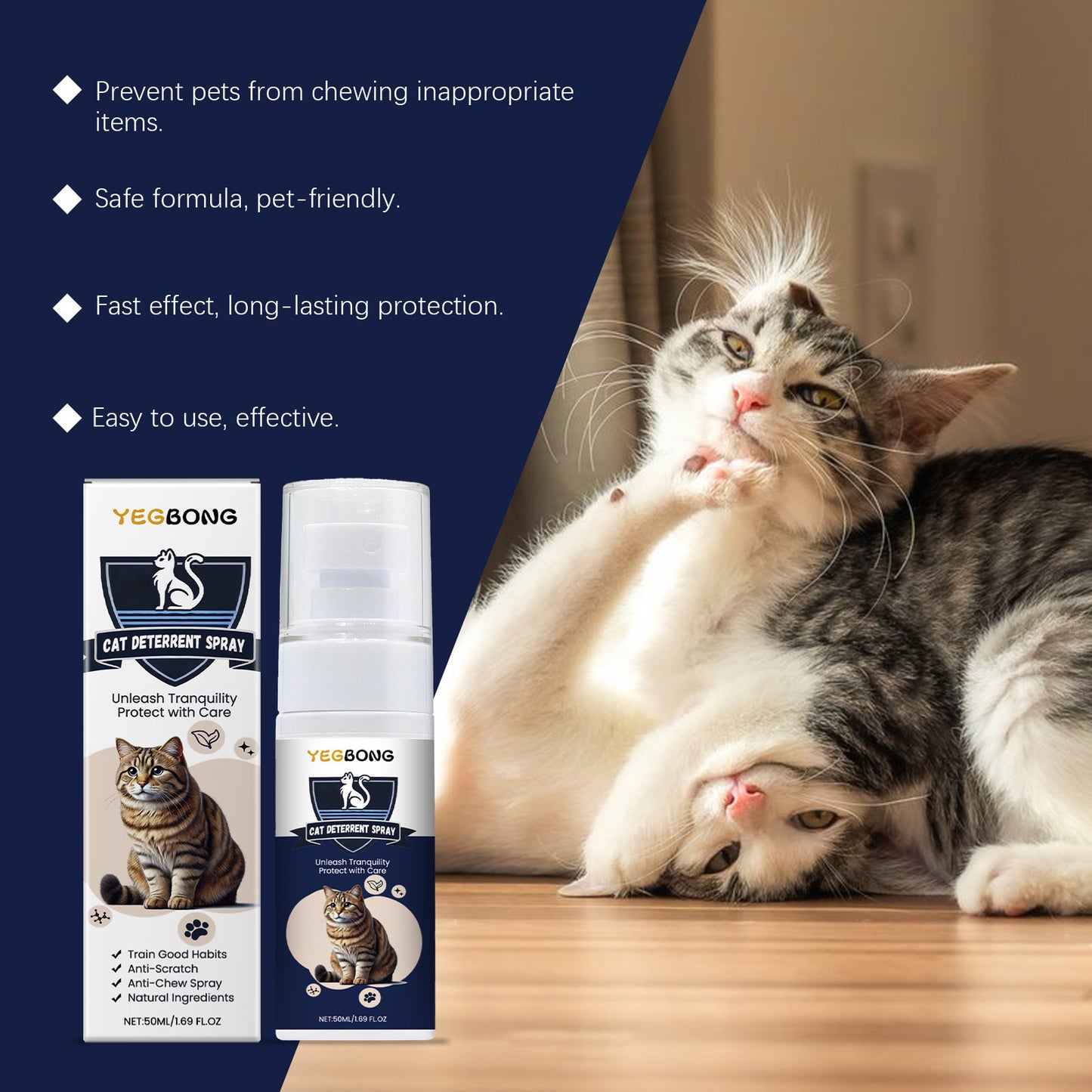 Cat Deterrent Spray With Peppermint Extract