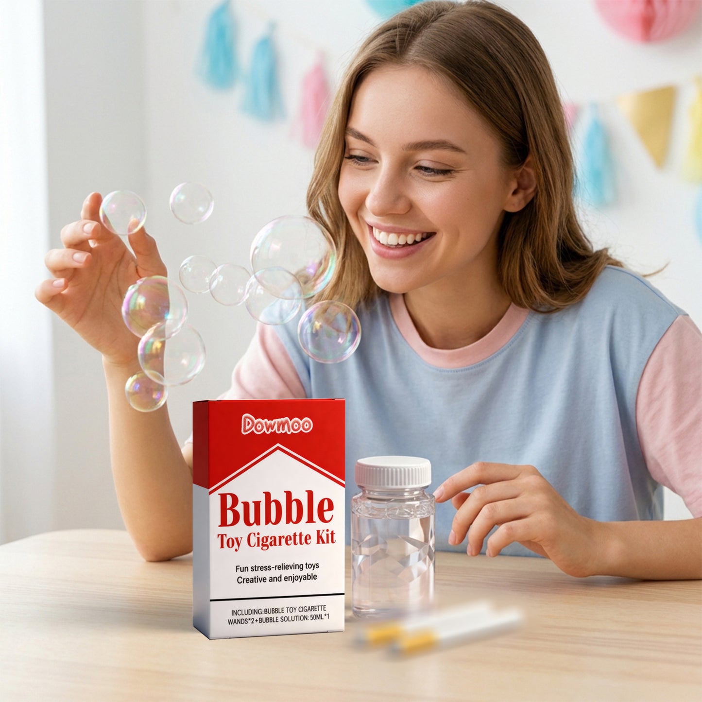 Bubble Cigarette Toy, Blow Real Bubbles