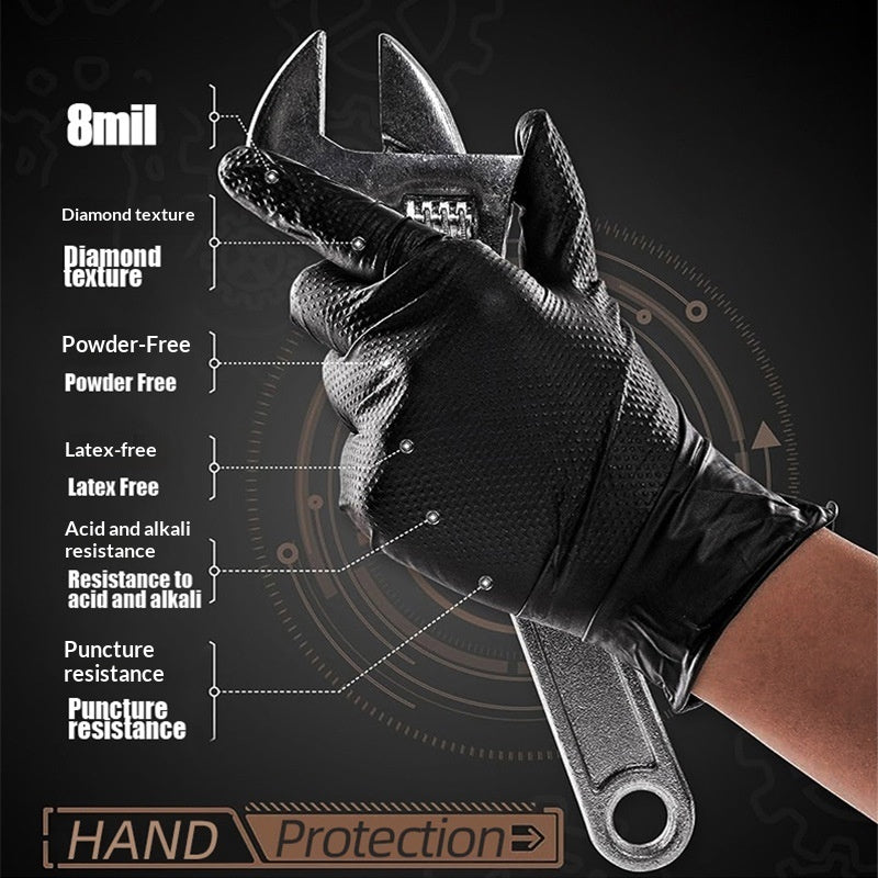 Disposable Nitrile Gloves Diamond-Grip 100-Pack Mechanic