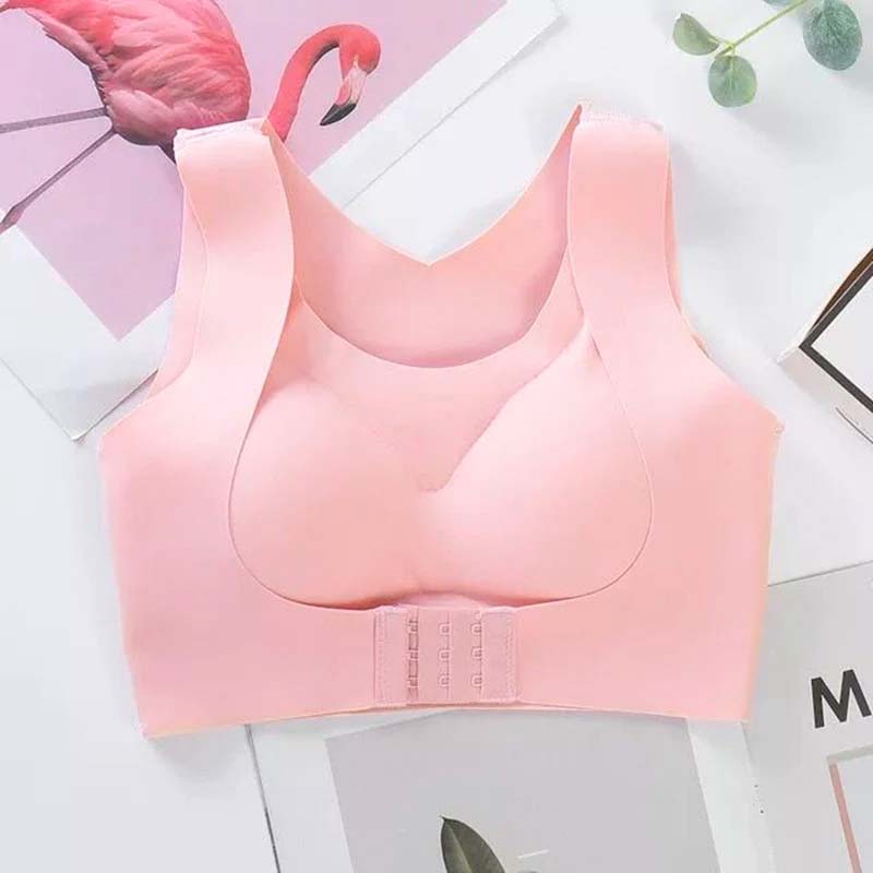 Posture Corrector Bra, Seamless Wire-Free Back Support - Pink / M - Shehealth