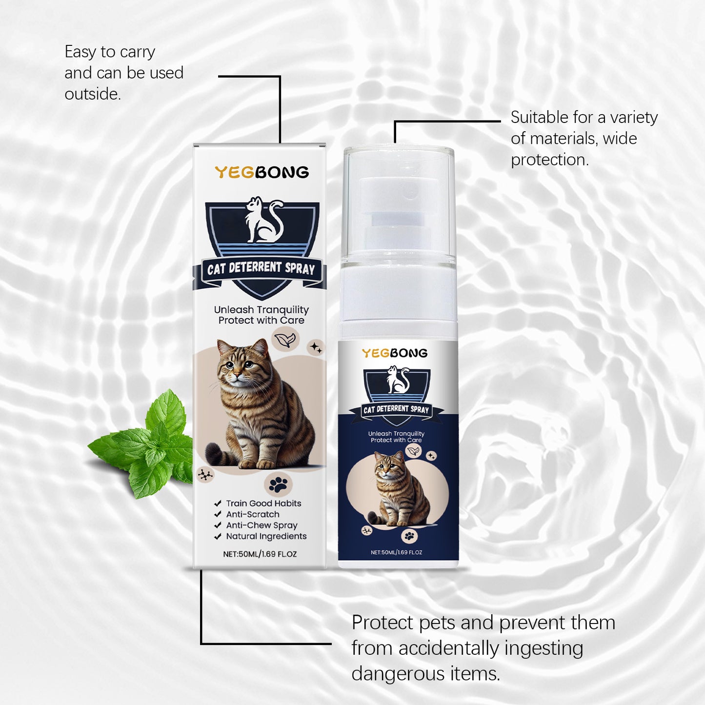 Cat Deterrent Spray With Peppermint Extract