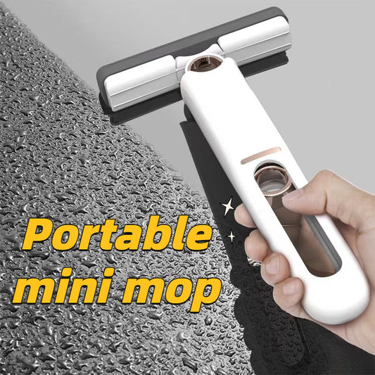 Portable Self-Squeeze Mini Mop Hands-Free Sponge Cleaner