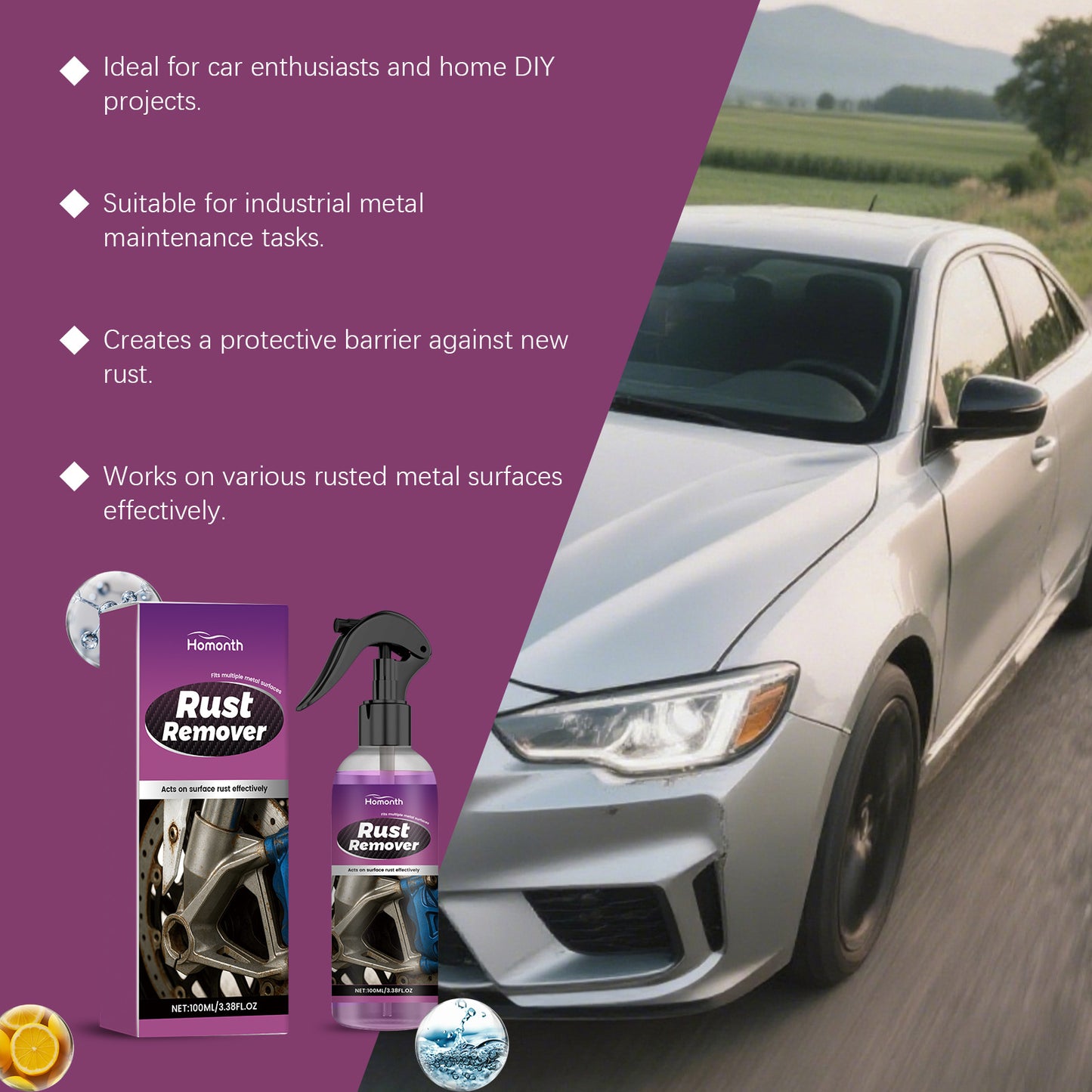Rust Remover Spray, Dissolves & Protects Metal