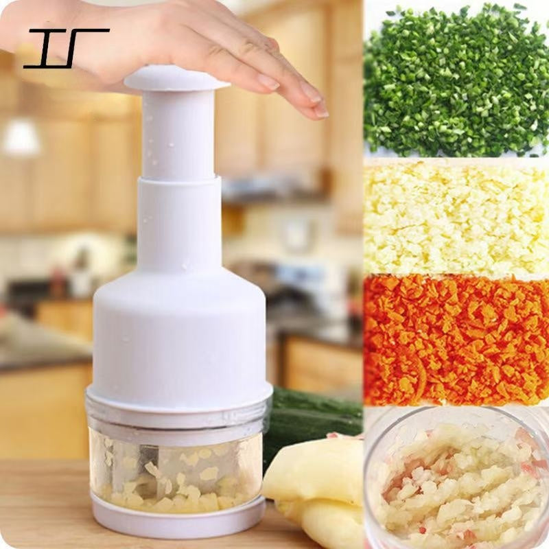 Manual Food Chopper: Instantly Dice Onions and Garlic - White - Shehealth