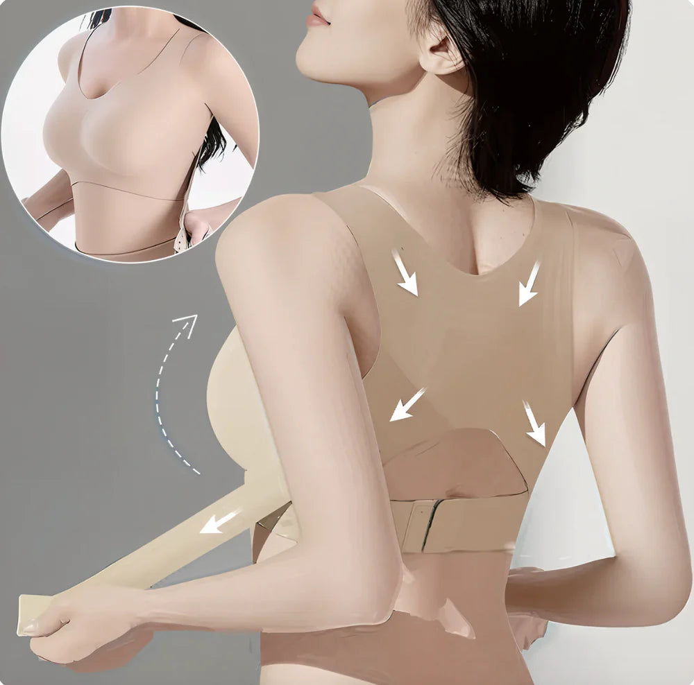 Posture Corrector Bra, Seamless Wire-Free Back Support - Black / M - Shehealth