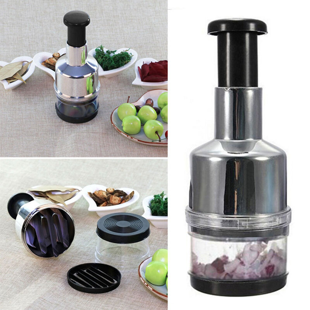 Manual Food Chopper: Instantly Dice Onions and Garlic - White - Shehealth