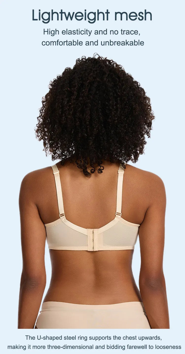 Minimizer Bra, Full Coverage Everyday Support - 34C / Black - Shehealth