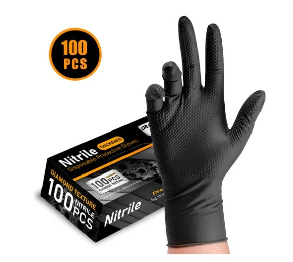 Disposable Nitrile Gloves Diamond-Grip 100-Pack Mechanic