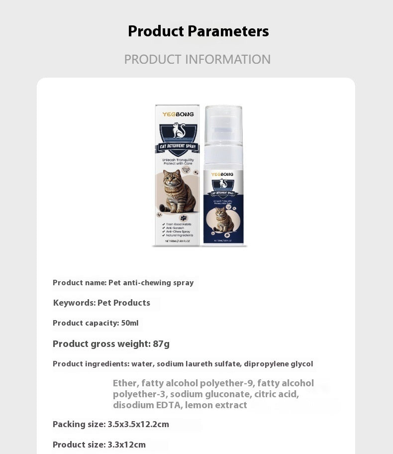 Cat Deterrent Spray With Peppermint Extract