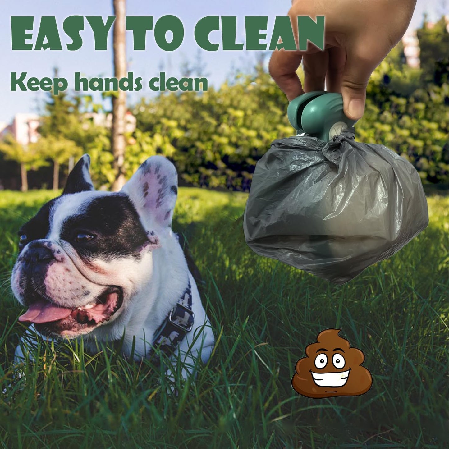 Portable Pooper Scooper with Bag Dispenser Leash Clip