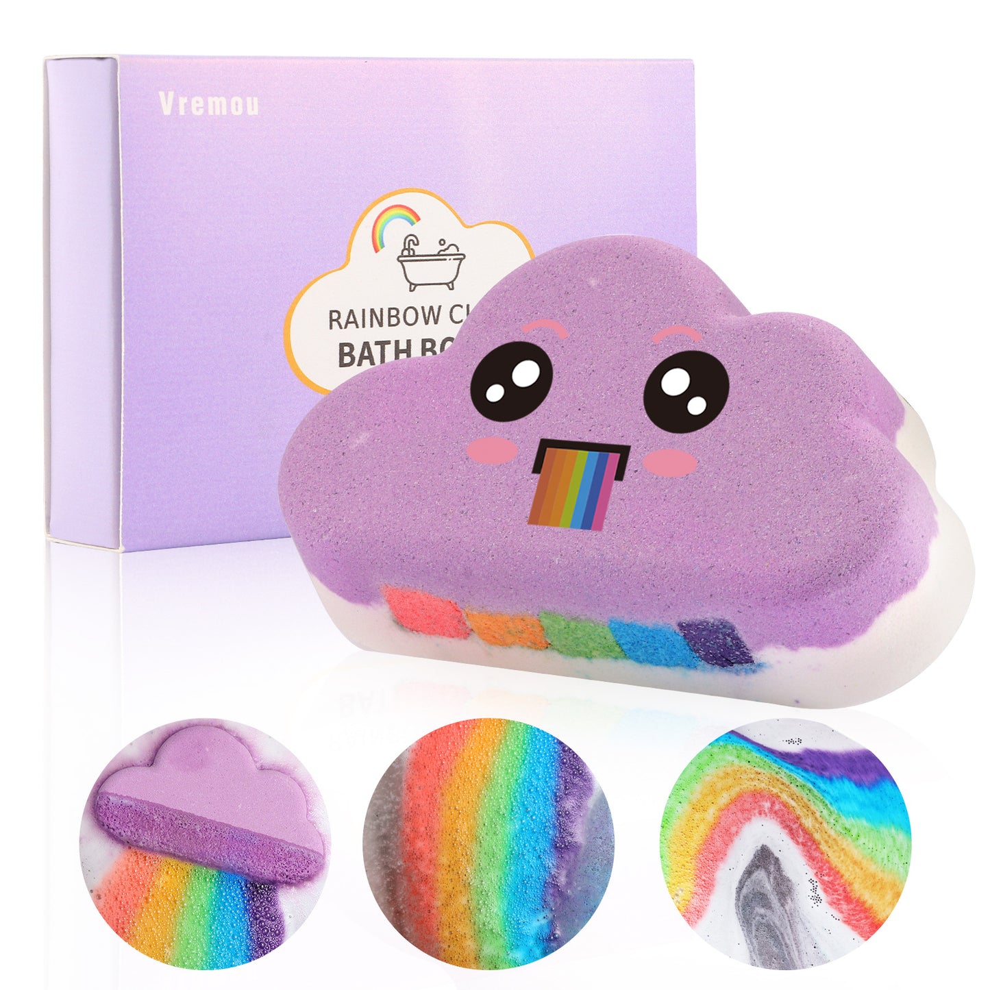 Rainbow Cloud Bath Bomb Set - Purple Lavender - Shehealth