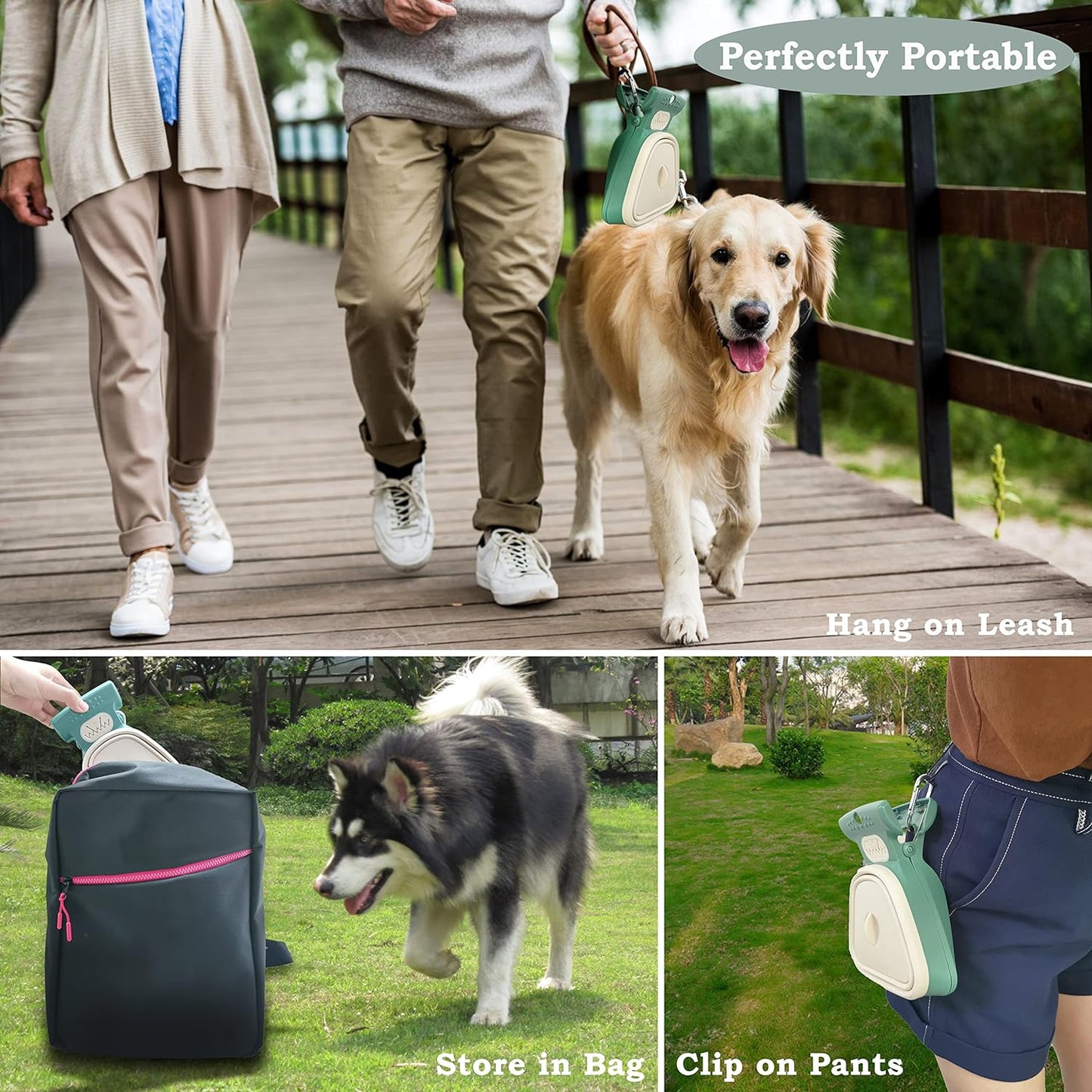 Portable Pooper Scooper with Bag Dispenser Leash Clip