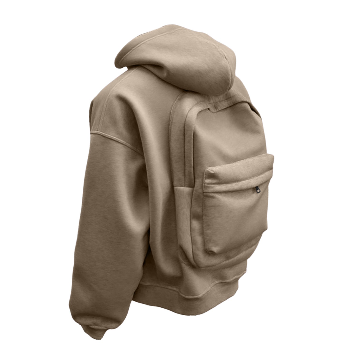 Backpack Hoodie: Built-In Storage, Hands-Free Style - Khaki / S - Shehealth