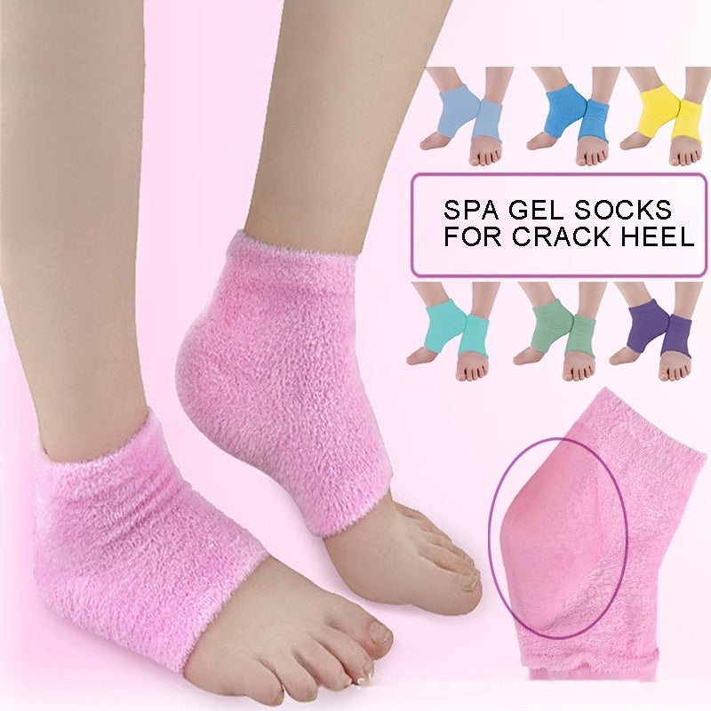 Moisturizing Gel Heel Socks Feather Yarn Anti-Chapping