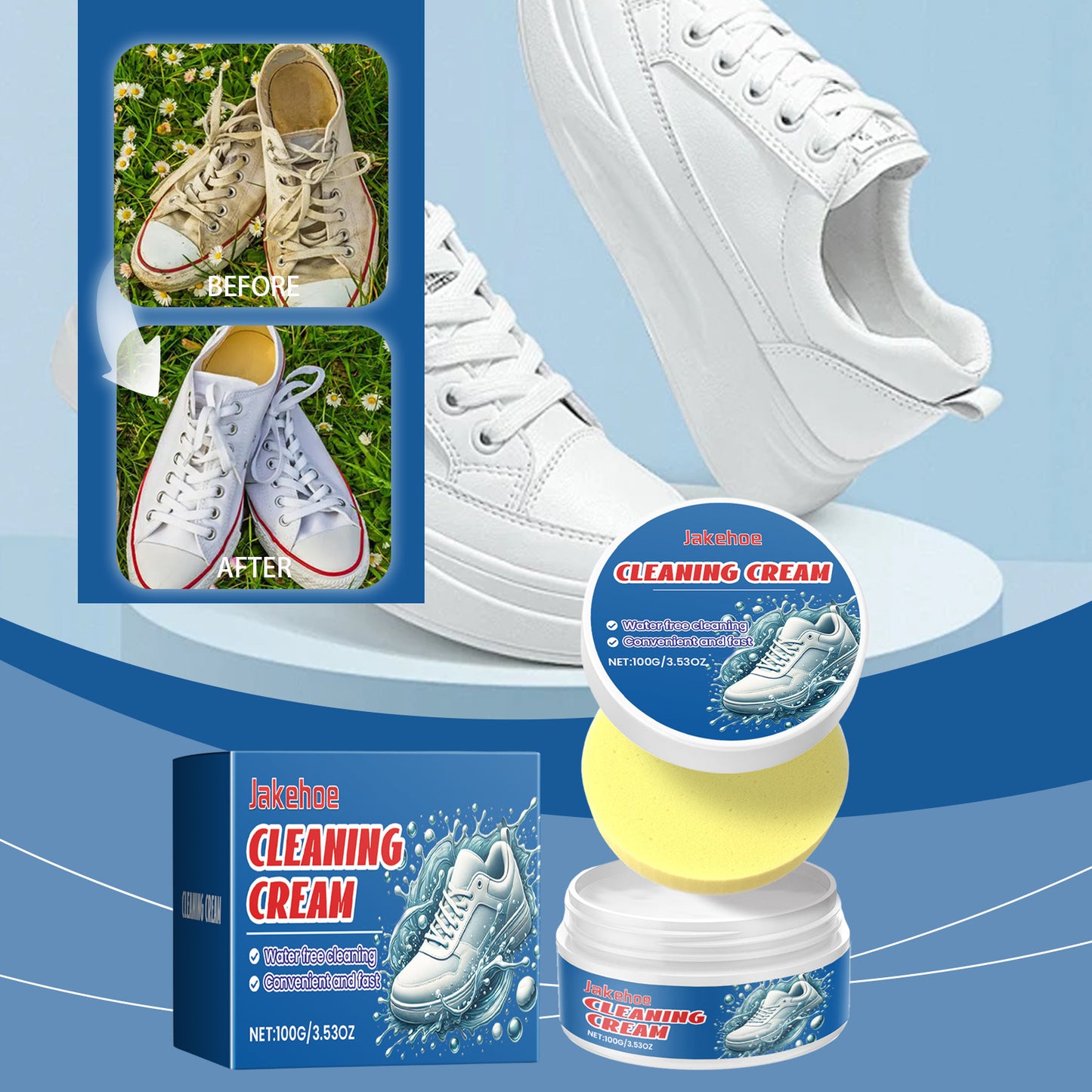 White Shoes Cleaning Cream Water-free