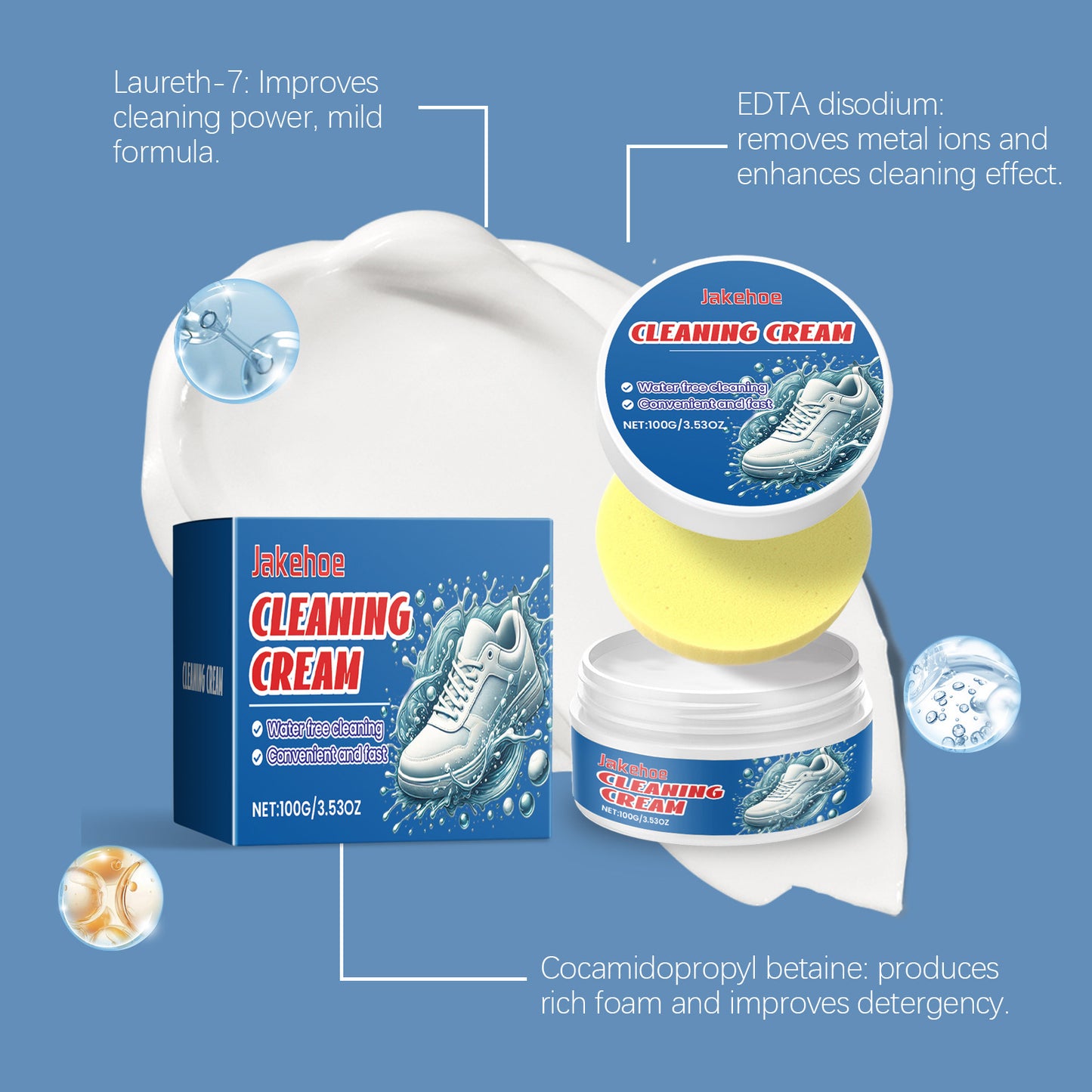 White Shoes Cleaning Cream Water-free