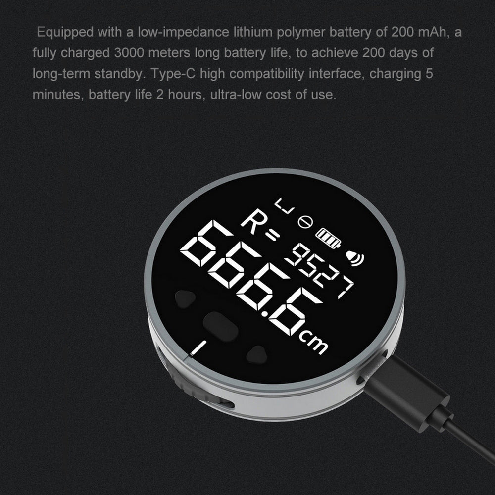 Digital Tape Measure: Instantly Measure Any Curve or Surface - Black - Shehealth