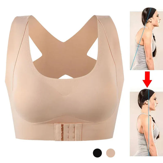 Posture Corrector Bra, Seamless Wire-Free Back Support - Black / M - Shehealth