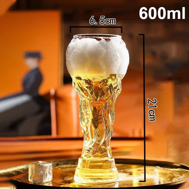 World Cup Trophy Beer Glass, Sculpted Detail