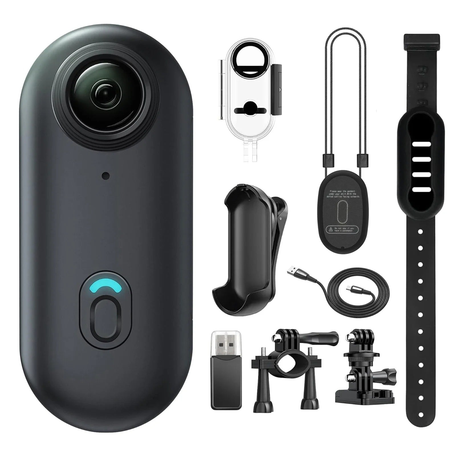 Mini 4K Action Camera For Hands Free POV - Black high end 4K / Without memory card - Shehealth