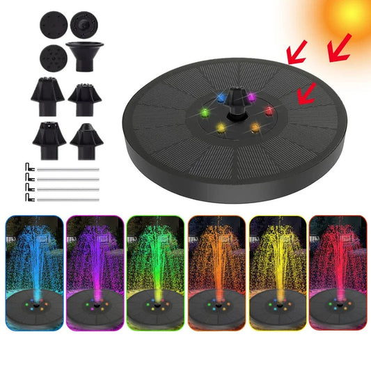 Solar Bird Bath Fountain with LED Lights