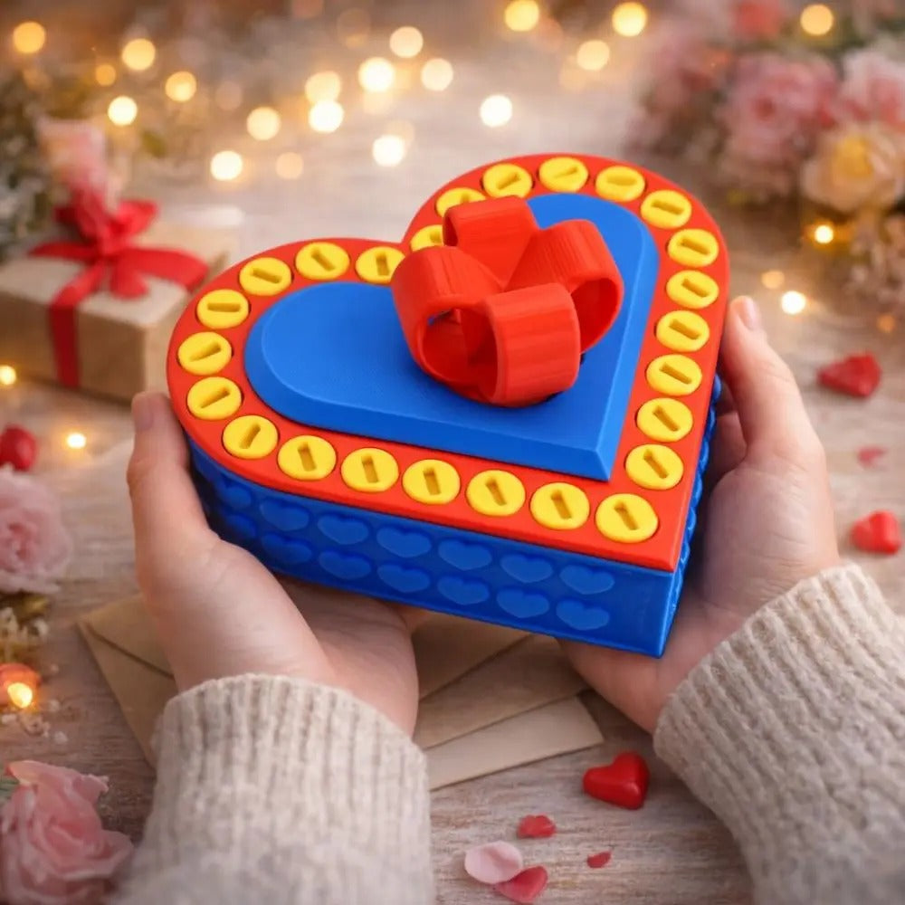 Middle Finger Gift Box - Funny Pop-Up Prank Gift - Blue and Red Heart Shaped Romantic Prank Box / 10cm/4" - Shehealth