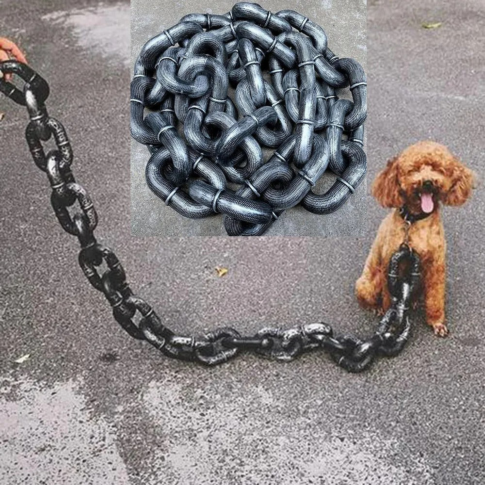 Giant Chain Dog Leash: Zero-Weight Prop