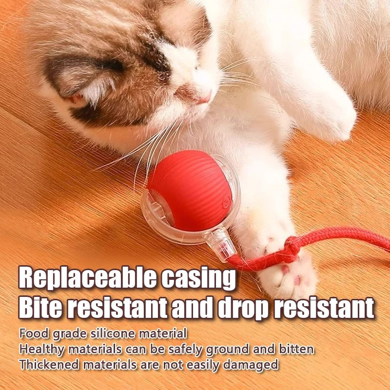 Automatic Cat Ball Toy, Runs When Touched - Red - Shehealth