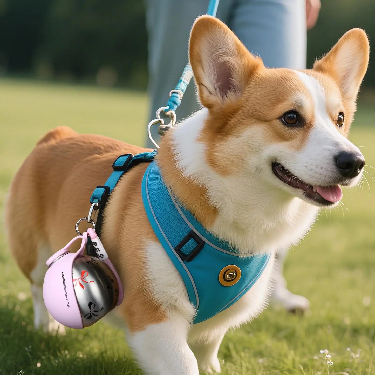 Portable Dog Water Bottle with Built-In Bowl
